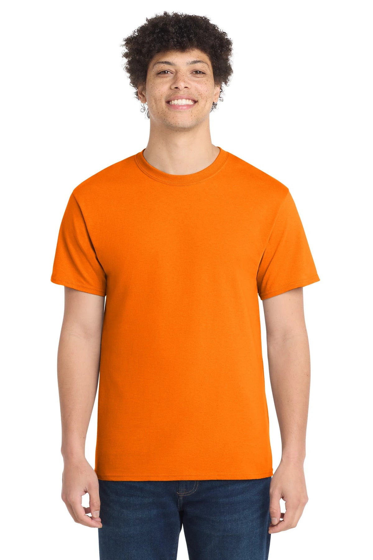 Ashwaubenon High School Football (Boys) - Tennessee Orange Port & Co Core Cotton Tee. PC54 (model)