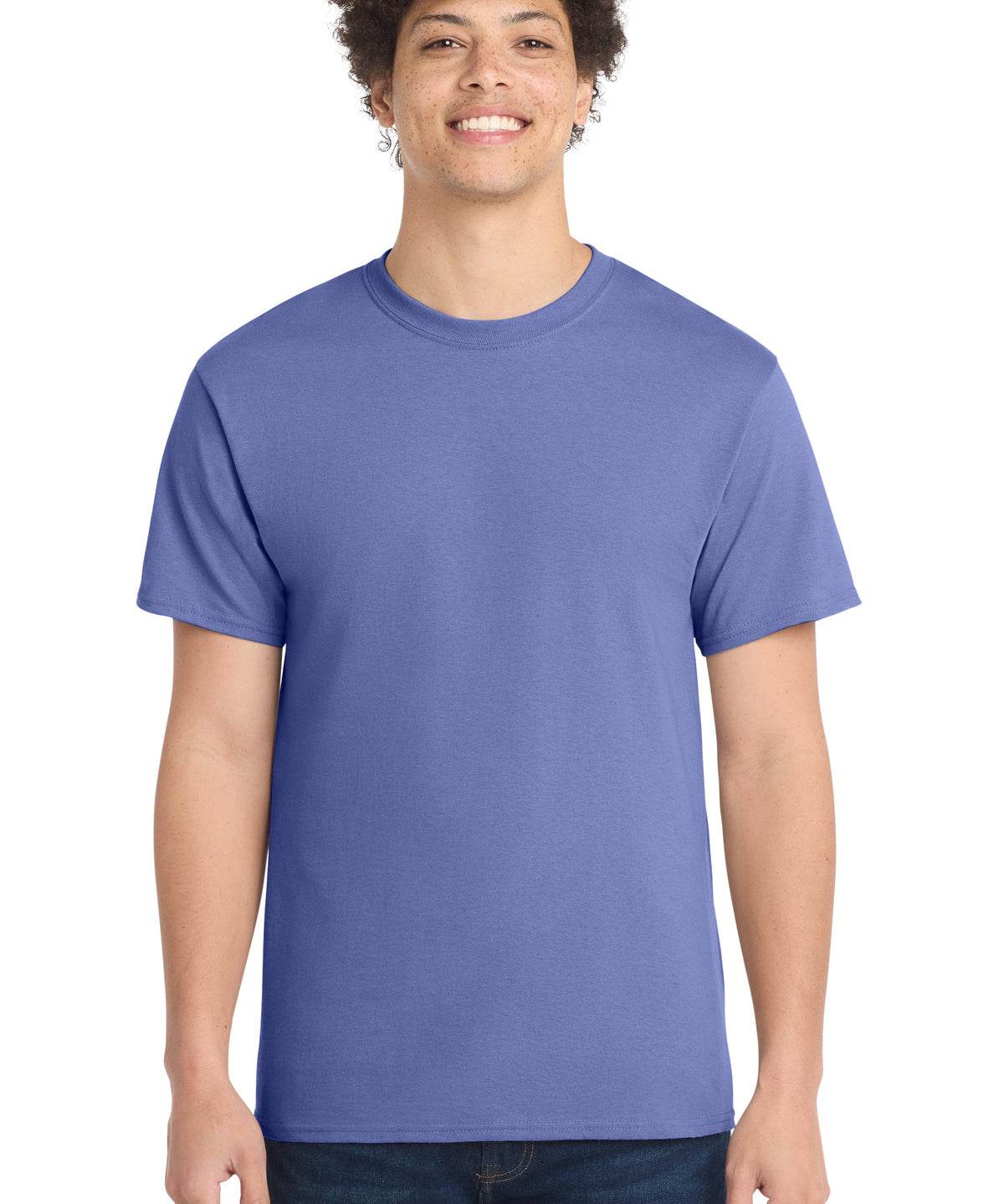Ashwaubenon High School Football (Boys) - Violet Port & Co Core Cotton Tee. PC54 (model)