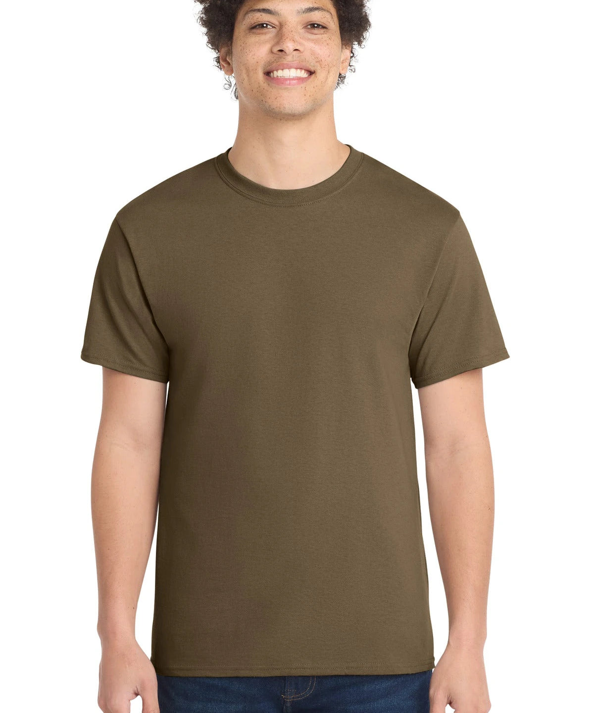 Ashwaubenon High School Football (Boys) - Woodland Brown Port & Co Core Cotton Tee. PC54 (model)