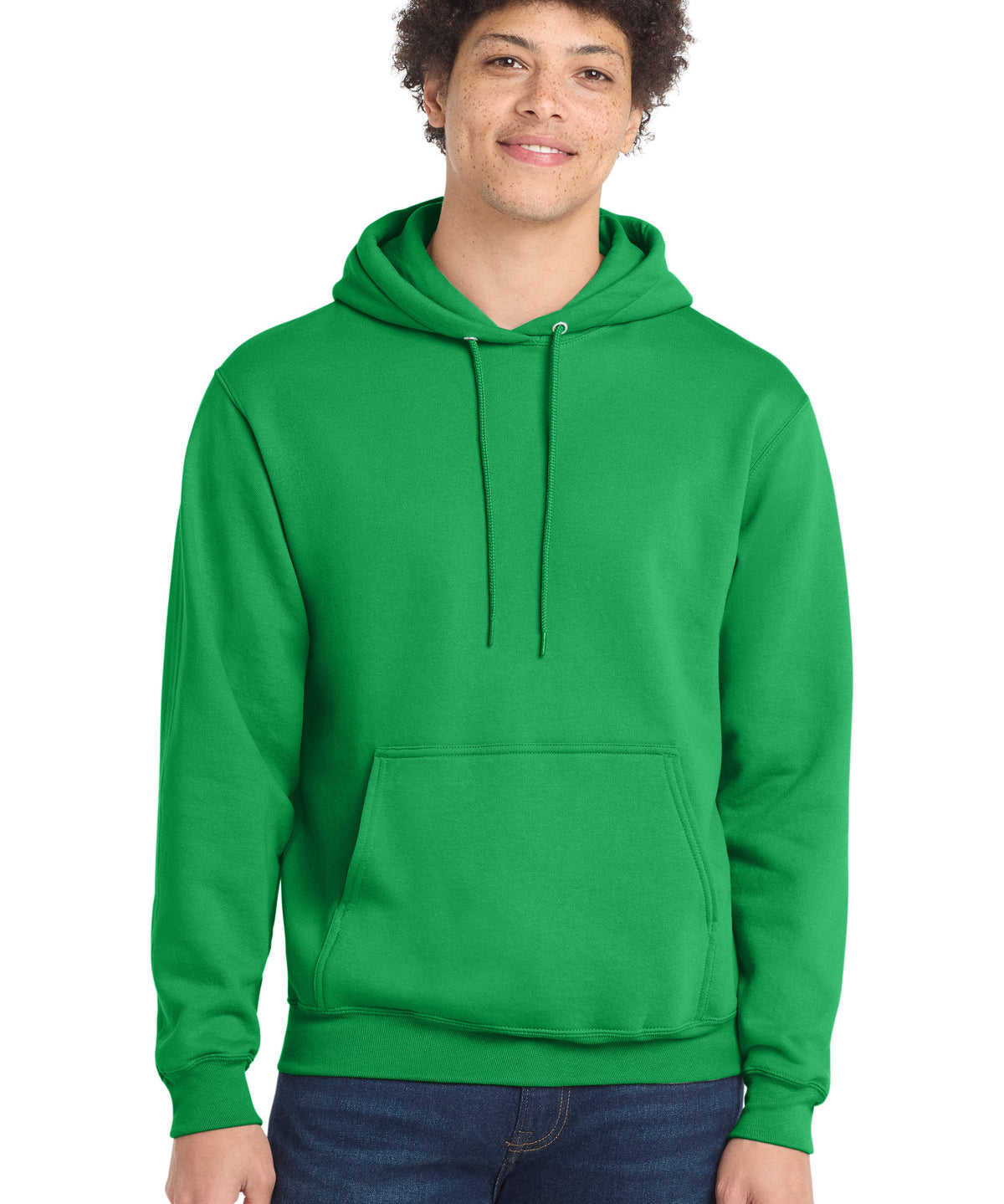 Ashwaubenon High School Football (Boys) - Clover Green Port & Co Core Fleece Pullover Hooded Sweatshirt. PC78H (model)