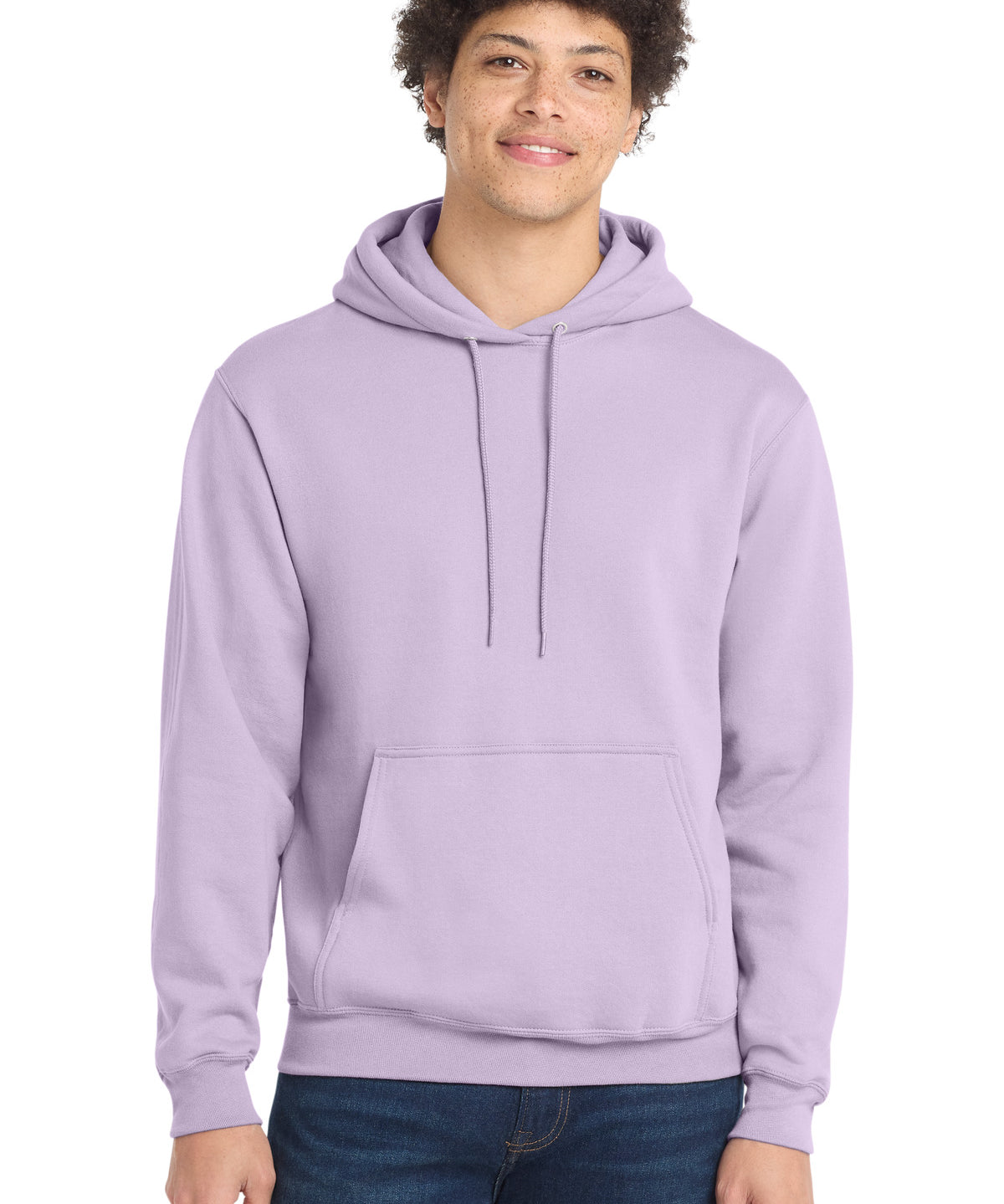 Ashwaubenon High School Football (Boys) - Lavender Port & Co Core Fleece Pullover Hooded Sweatshirt. PC78H (model)