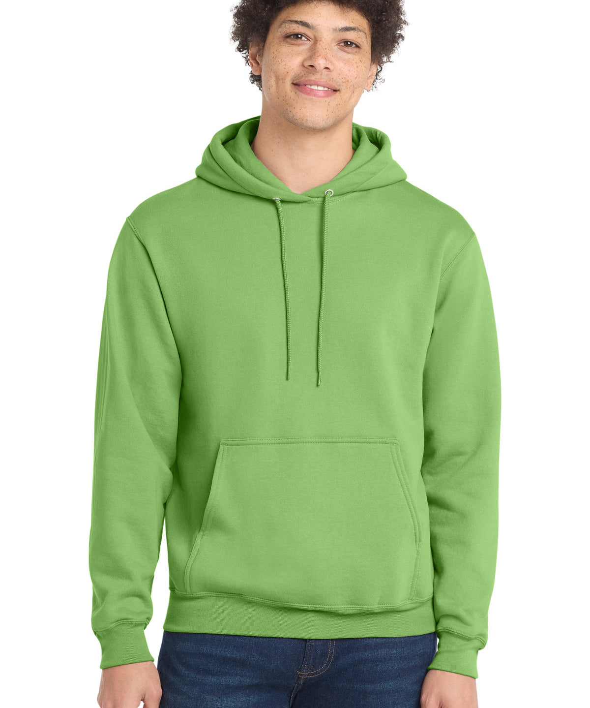 Ashwaubenon High School Football (Boys) - Lime Port & Co Core Fleece Pullover Hooded Sweatshirt. PC78H (model)