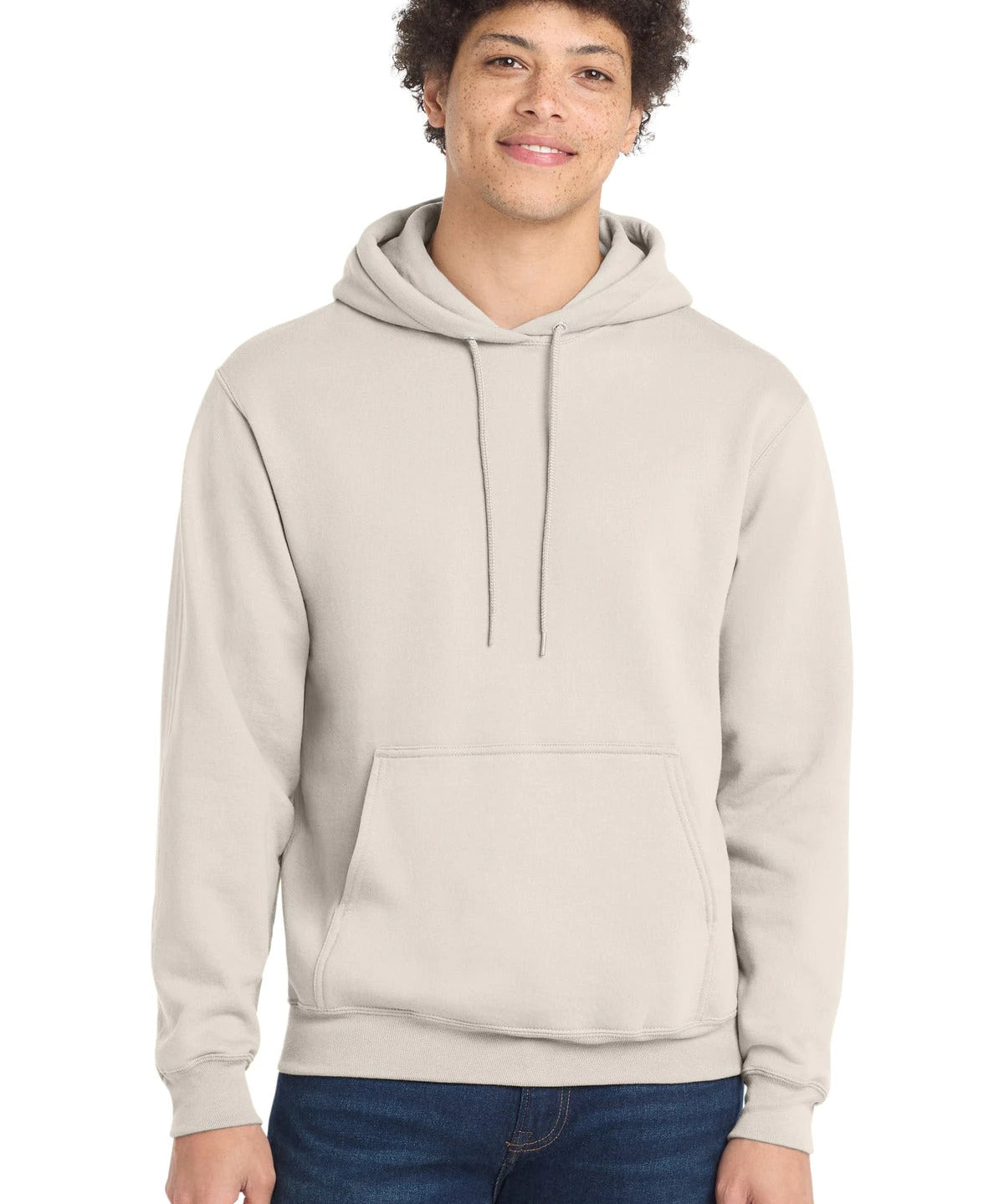 Ashwaubenon High School Football (Boys) - Natural Port & Co Core Fleece Pullover Hooded Sweatshirt. PC78H (model)
