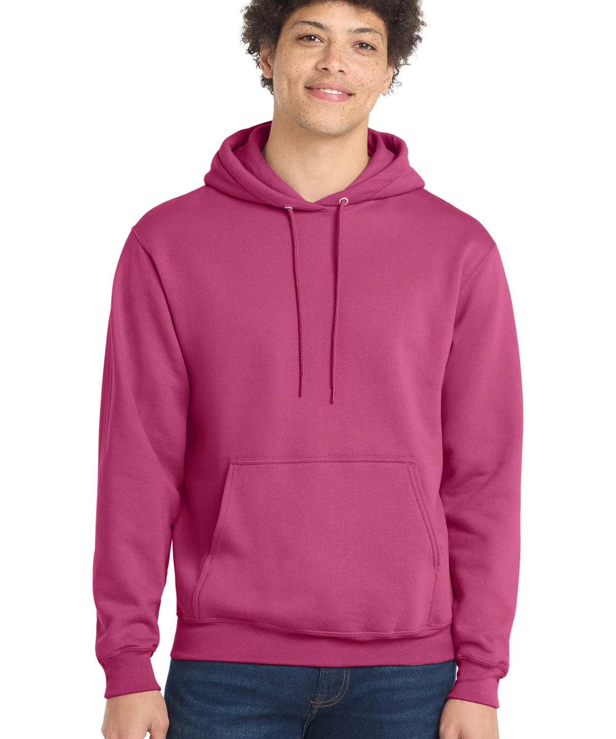Ashwaubenon High School Football (Boys) - Sangria Port & Co Core Fleece Pullover Hooded Sweatshirt. PC78H (model)