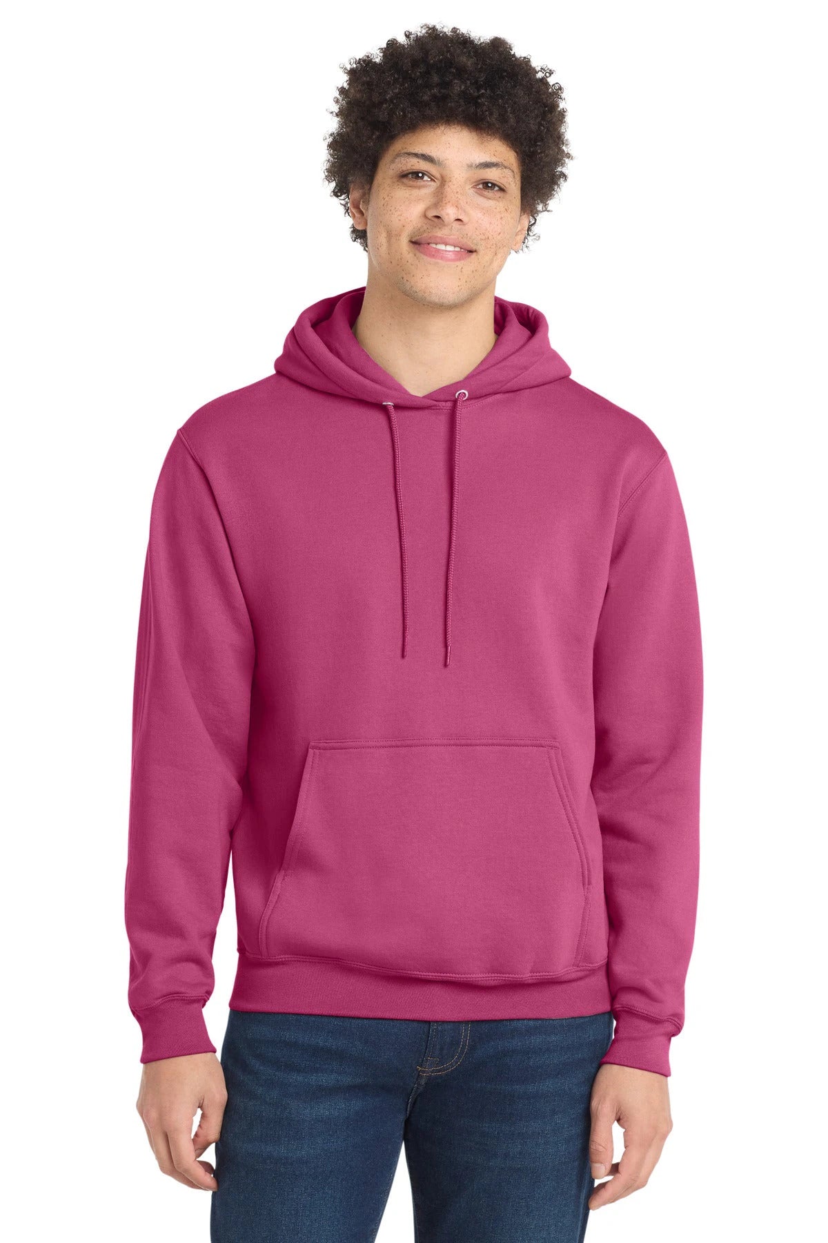 Ashwaubenon High School Football (Boys) - Sangria Port & Co Core Fleece Pullover Hooded Sweatshirt. PC78H (model)