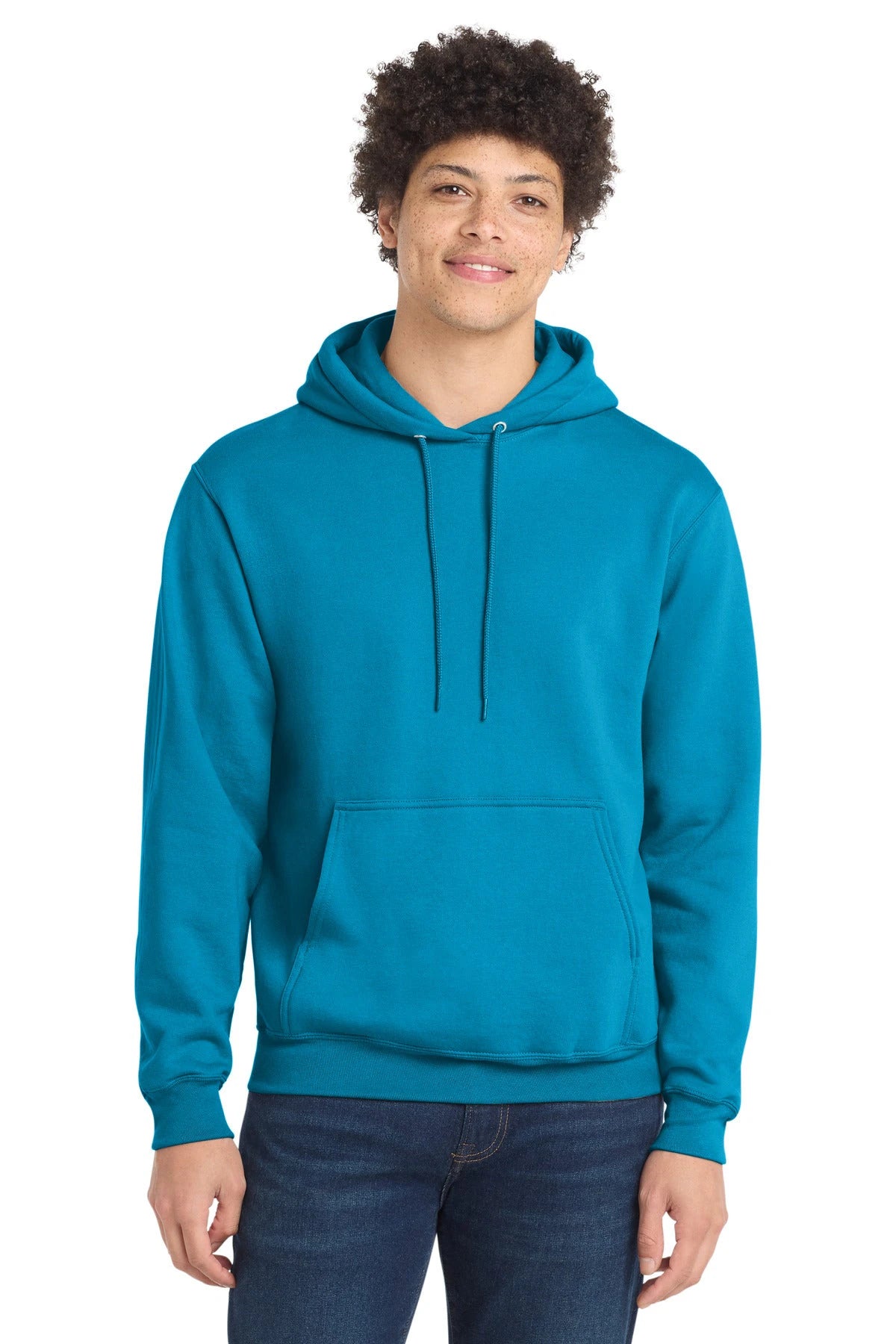 Ashwaubenon High School Football (Boys) - Sapphire Port & Co Core Fleece Pullover Hooded Sweatshirt. PC78H (model)