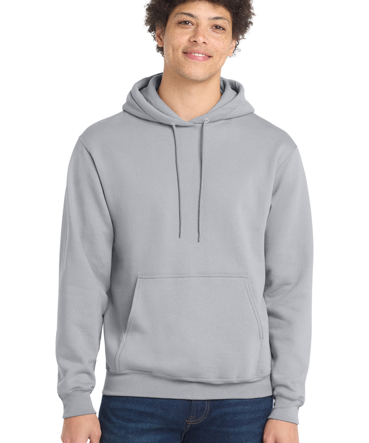 Ashwaubenon High School Football (Boys) - Silver Port & Co Core Fleece Pullover Hooded Sweatshirt. PC78H (model)