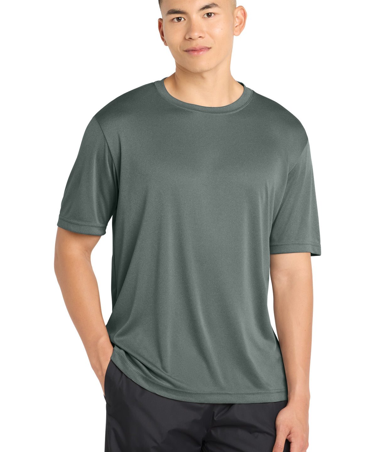 Ashwaubenon High School Football (Boys) - Grey Concrete Heather Sport-Tek PosiCharge Competitor Tee. ST350 (model)