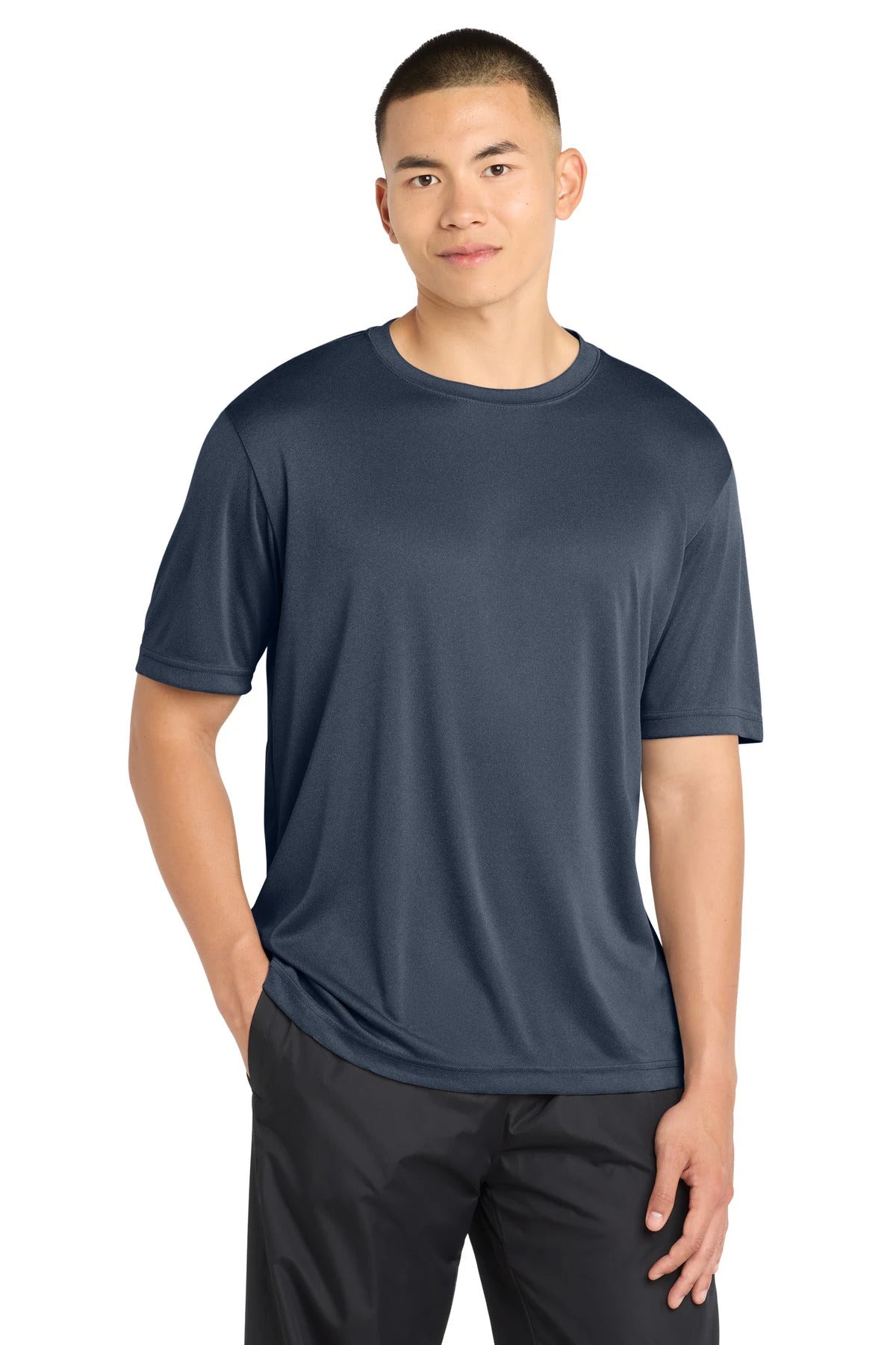 Ashwaubenon High School Football (Boys) - True Navy Heather Sport-Tek PosiCharge Competitor Tee. ST350 (model)