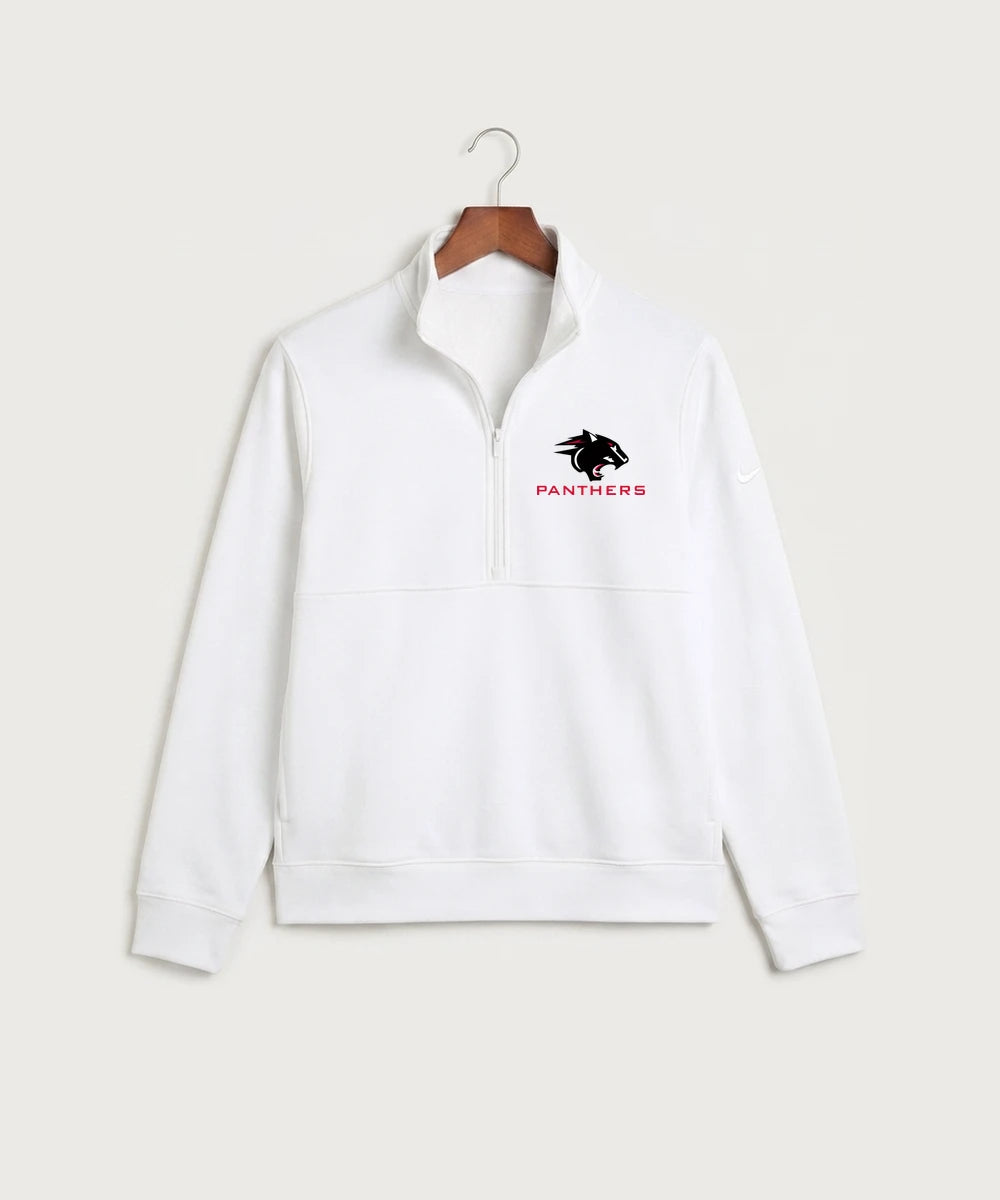 Nrheg Panthers High School Football (Boys) - White Nike Club Fleece Sleeve Swoosh 1/2-Zip NKDX6718