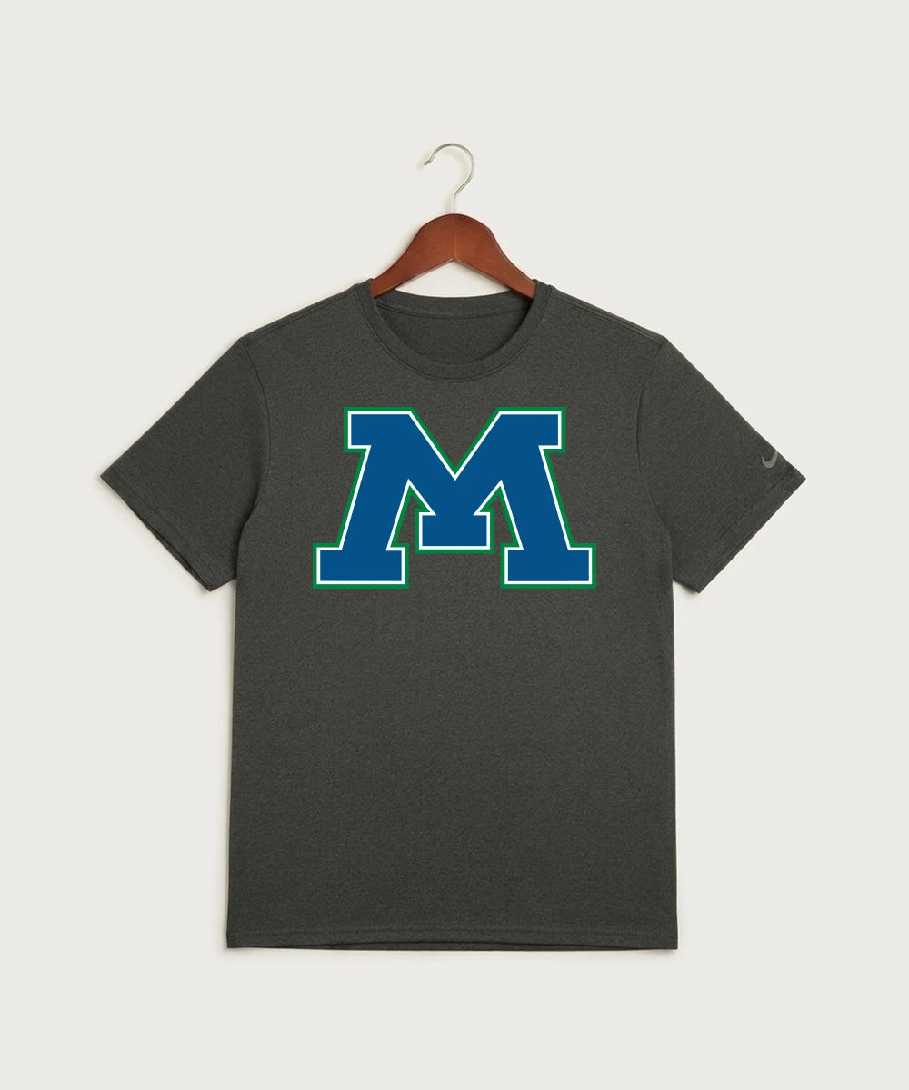 Minnewaska Area High School Football (Boys) - Dark Smoke Heather Nike Swoosh Sleeve rLegend Tee NKDX8730
