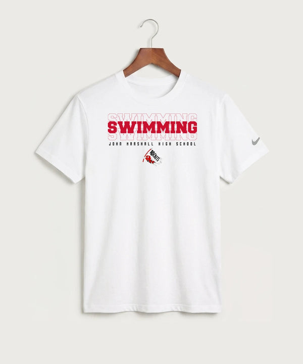 John Marshall High School Swimming (Girls) - White Nike Swoosh Sleeve rLegend Tee NKDX8730