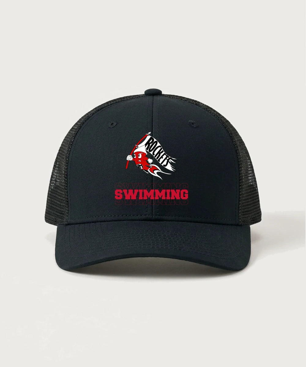 John Marshall High School Swimming (Girls) - Black/ Black Sport-Tek Club Trucker Cap STC46