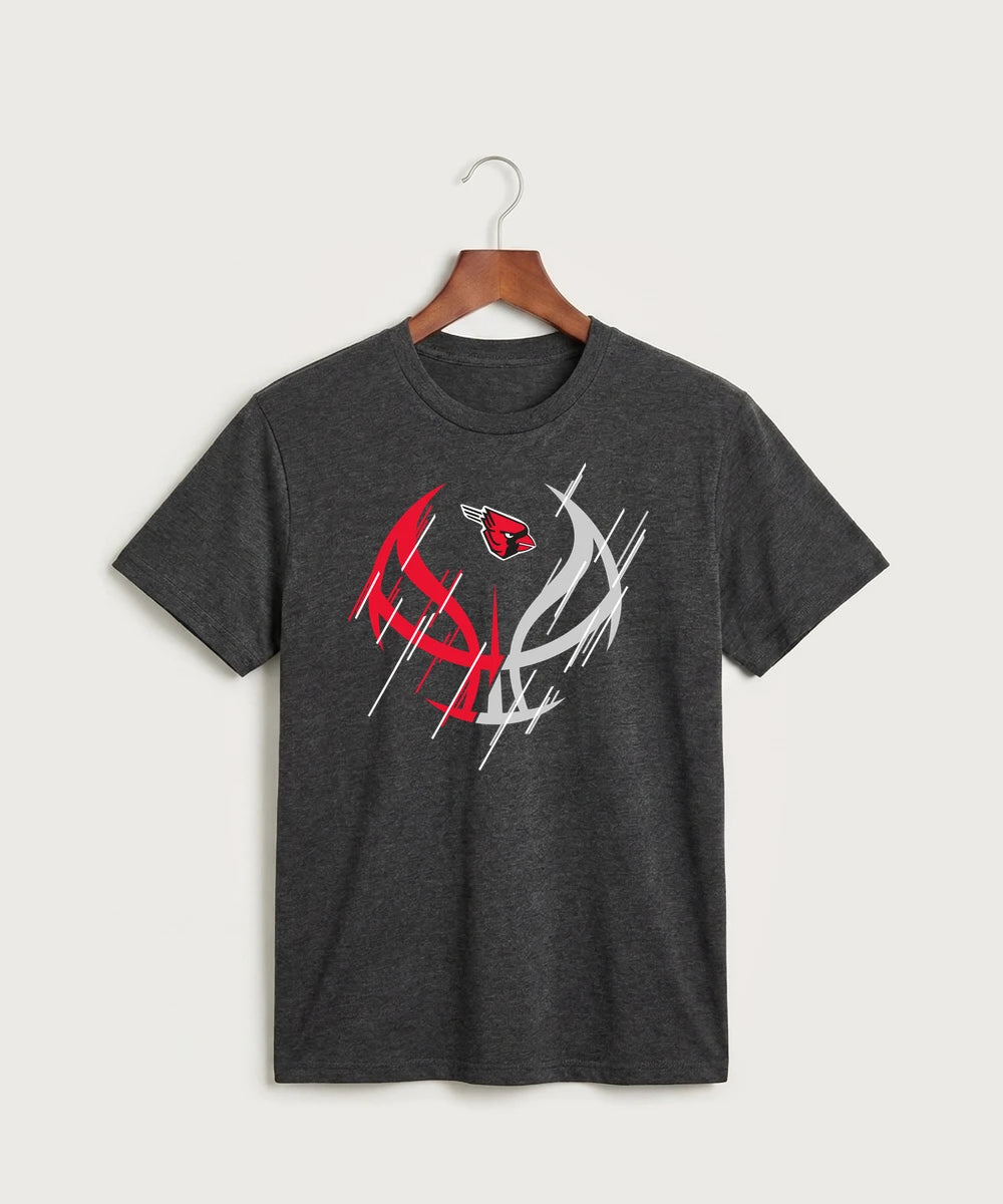 Forreston Basketball - Black Heather Port & Co Core Cotton Tee. PC54