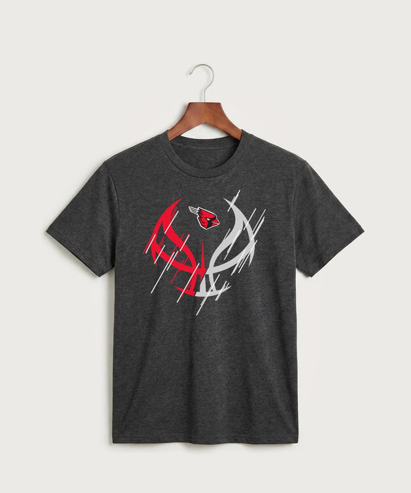 Forreston Basketball - Black Heather Port & Co Core Cotton Tee. PC54