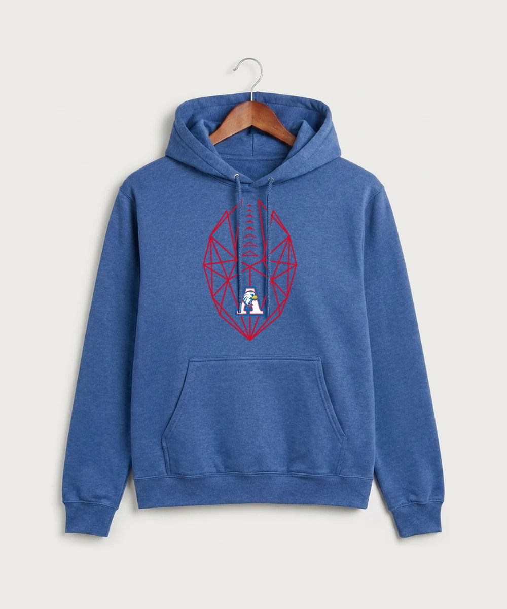Apollo High School Football (Boys) - Heather Royal Port & Co Core Fleece Pullover Hooded Sweatshirt. PC78H