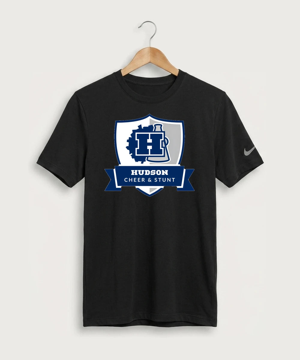 Hudson Cheer & Stunt - Black Nike Swoosh Sleeve rLegend Tee NKDX8730