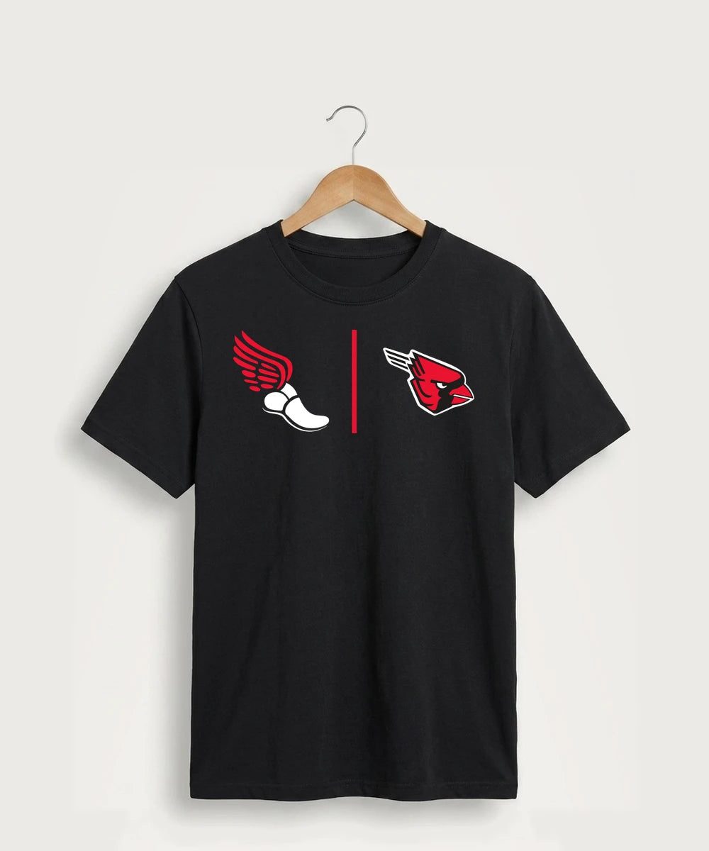 Forreston Track and Field - Jet Black Port & Co Core Cotton Tee. PC54