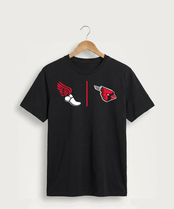 Forreston Track and Field - Jet Black Port & Co Core Cotton Tee. PC54