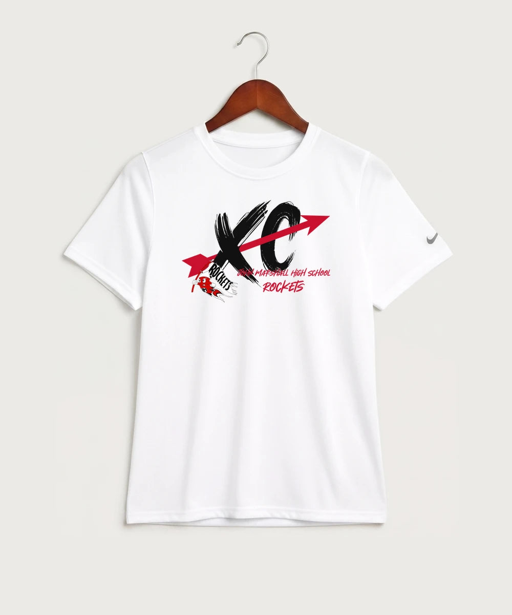 John Marshall High School Cross Country (Coed) - White Nike Youth Swoosh Sleeve rLegend Tee NKDX8787