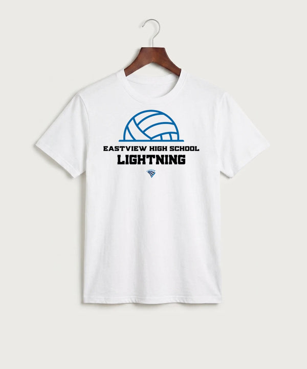 Eastview High School Volleyball (Girls) - White Port & Co Core Cotton Tee. PC54
