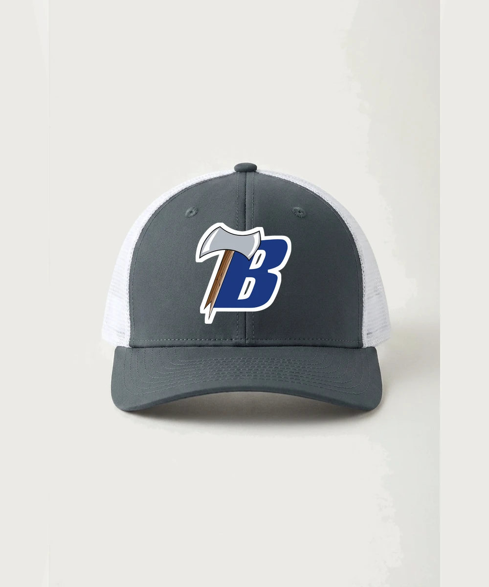 Bemidji High School Football (Boys) - Iron Grey/ White Sport-Tek Club Trucker Cap STC46