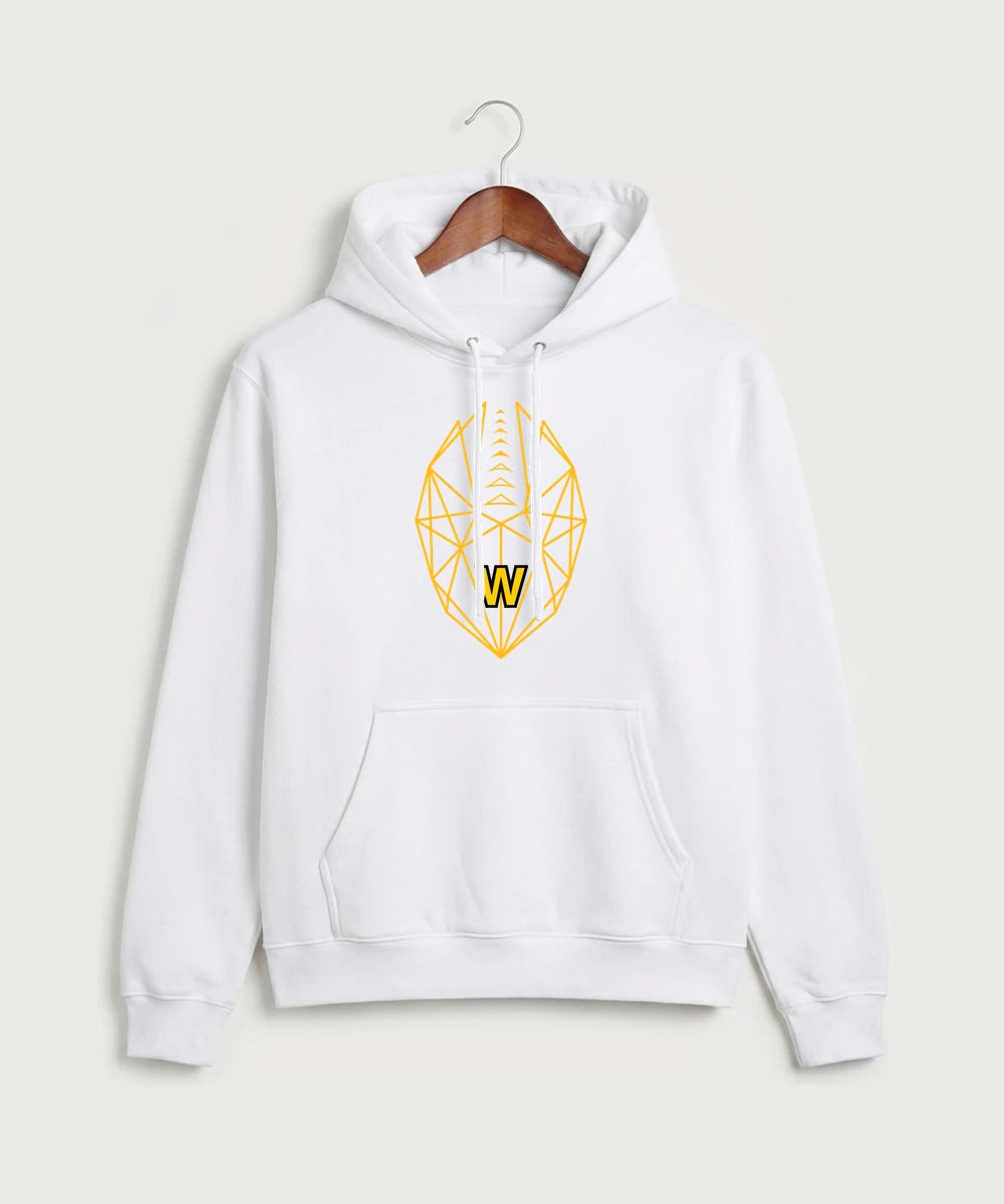 Warroad High School Football (Boys) - White Port & Co Core Fleece Pullover Hooded Sweatshirt. PC78H