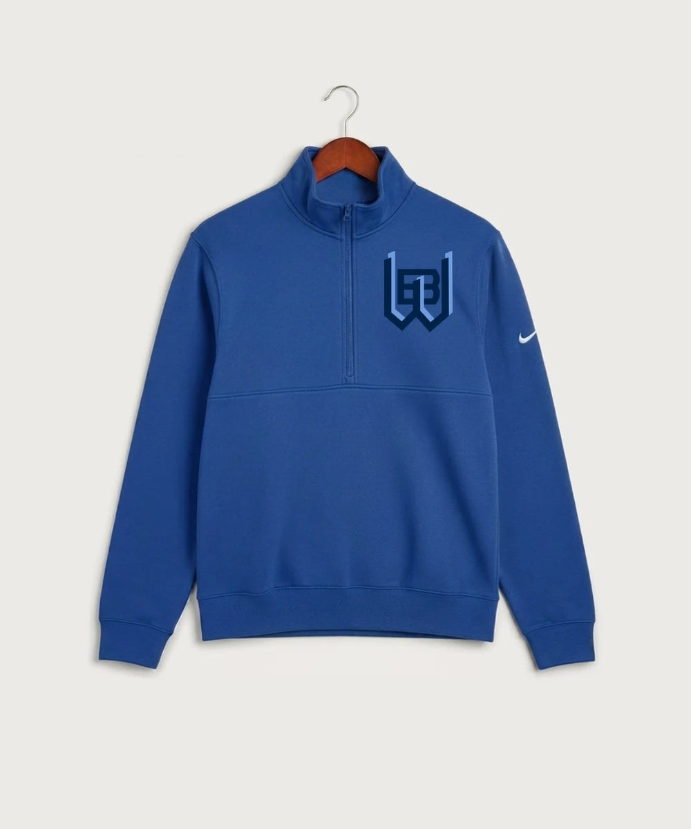 West Bend West High School Football - Game Royal Nike Club Fleece Sleeve Swoosh 1/2-Zip NKDX6718