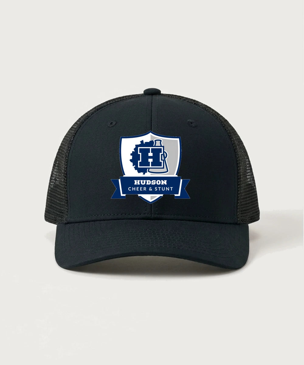 Hudson Cheer & Stunt - Black/ Black Sport-Tek Club Trucker Cap STC46