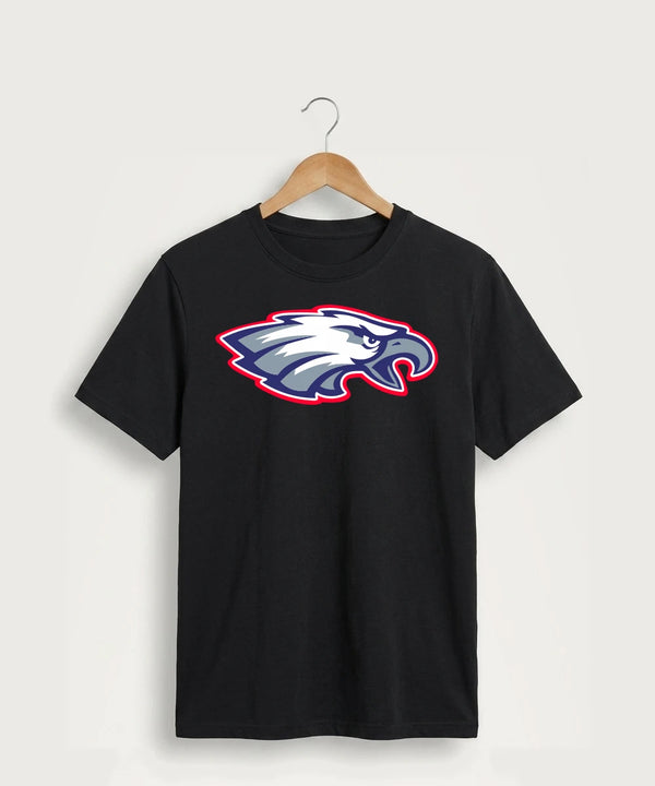 Pequot Lakes High School Football (Boys) - Jet Black Port & Co Core Cotton Tee. PC54
