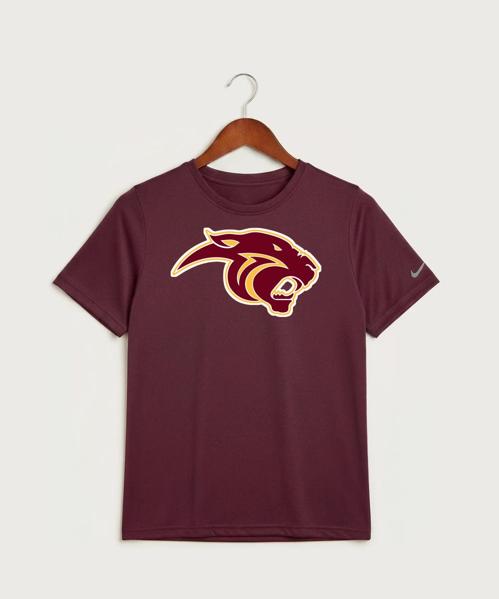 Pine Island High School Football (Boys) - Deep Maroon Nike Youth Swoosh Sleeve rLegend Tee NKDX8787