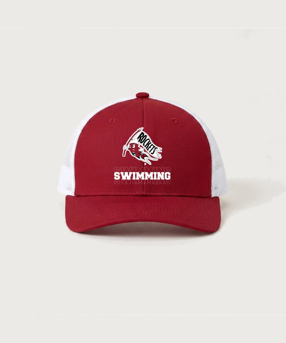 John Marshall High School Swimming (Girls) - Deep Red/ White Sport-Tek Club Trucker Cap STC46