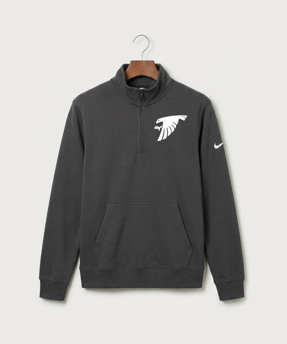 GF E2E Test 03 Girls Basketball - Anthracite Nike Club Fleece Sleeve Swoosh 1/2-Zip NKDX6718