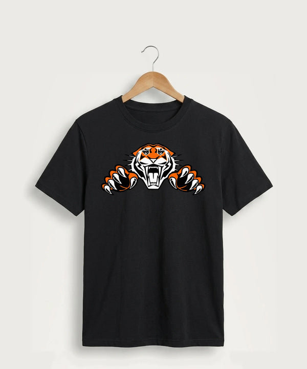 Pine River Backus High School Football (Boys) - Jet Black Port & Co Core Cotton Tee. PC54