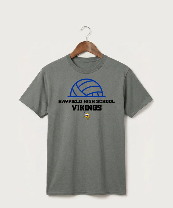 Hayfield High School Volleyball (Girls) - Medium Grey Port & Co Core Cotton Tee. PC54