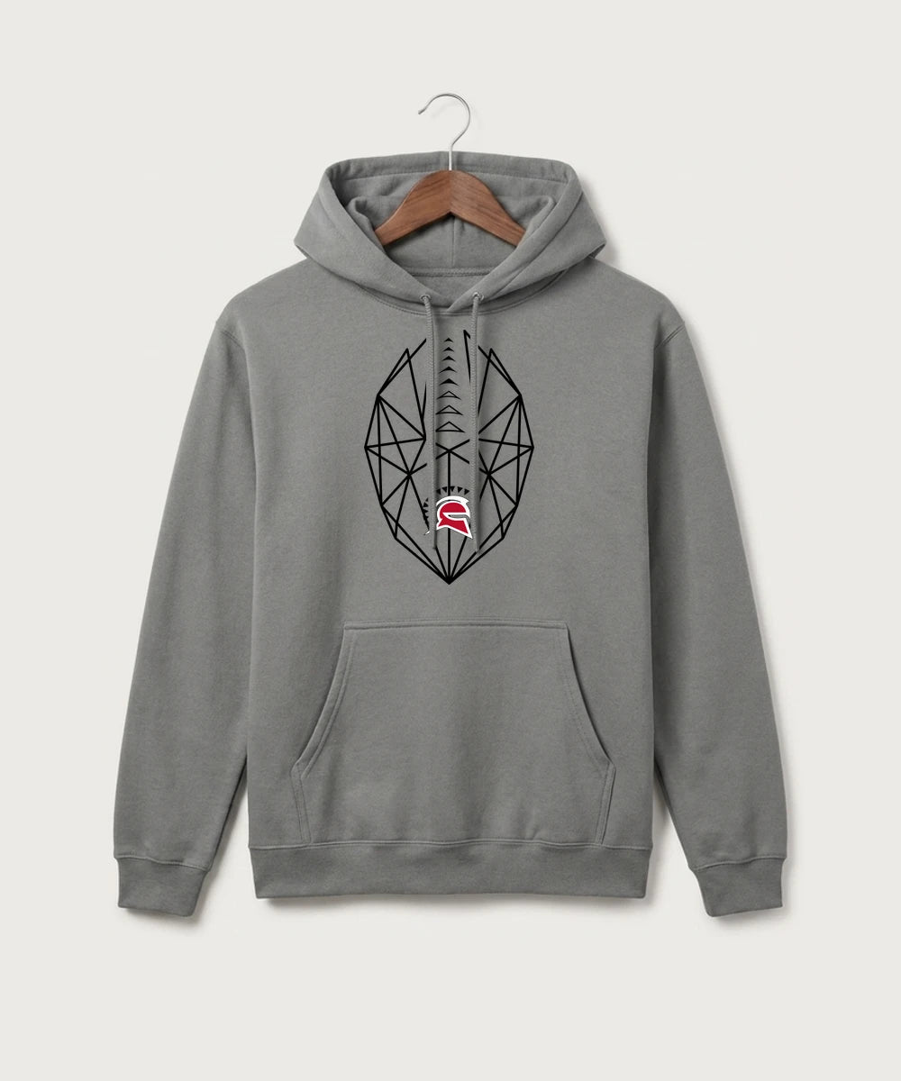 Hancock High School Football (Boys) - Medium Grey Port & Co Core Fleece Pullover Hooded Sweatshirt. PC78H