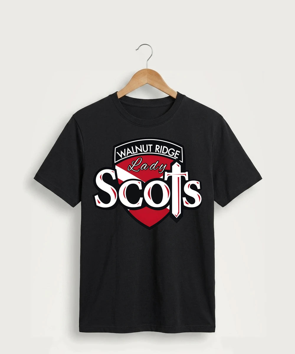 Walnut Ridge High School Basketball Team Store - Jet Black Port & Co Core Cotton Tee. PC54