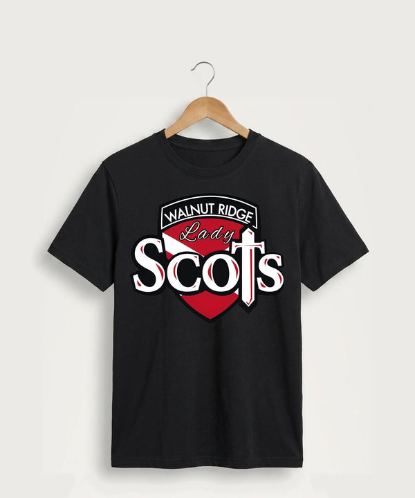 Walnut Ridge High School Basketball Team Store - Jet Black Port & Co Core Cotton Tee. PC54