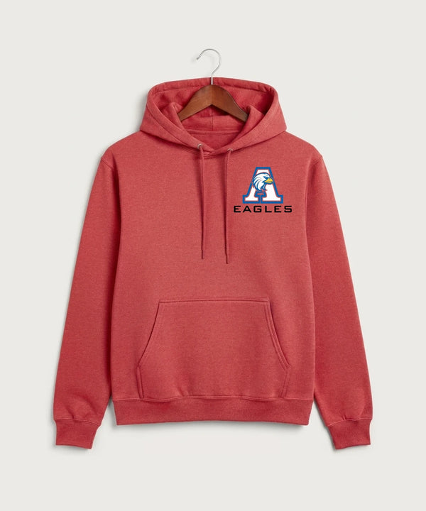 Apollo High School Football (Boys) - Heather Red Port & Co Core Fleece Pullover Hooded Sweatshirt. PC78H