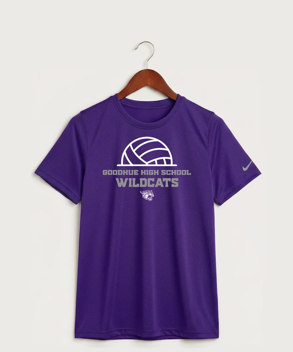 Goodhue High School Volleyball (Girls) - Court Purple Nike Youth Swoosh Sleeve rLegend Tee NKDX8787