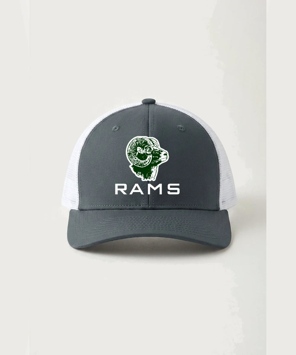 Roseau High School Football (Boys) - Iron Grey/ White Sport-Tek Club Trucker Cap STC46