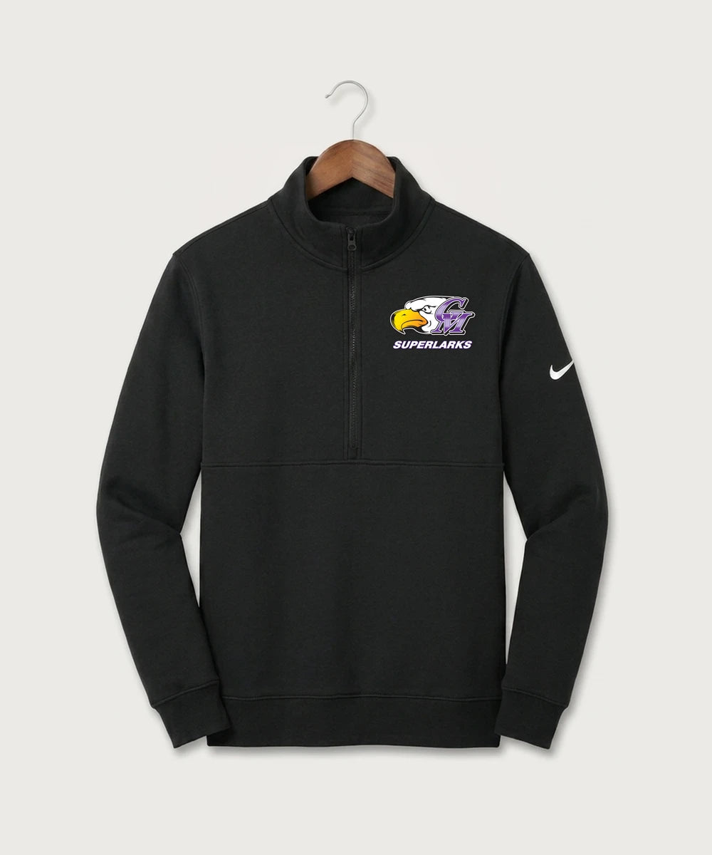 Grand Meadow Football - Black Nike Club Fleece Sleeve Swoosh 1/2-Zip NKDX6718