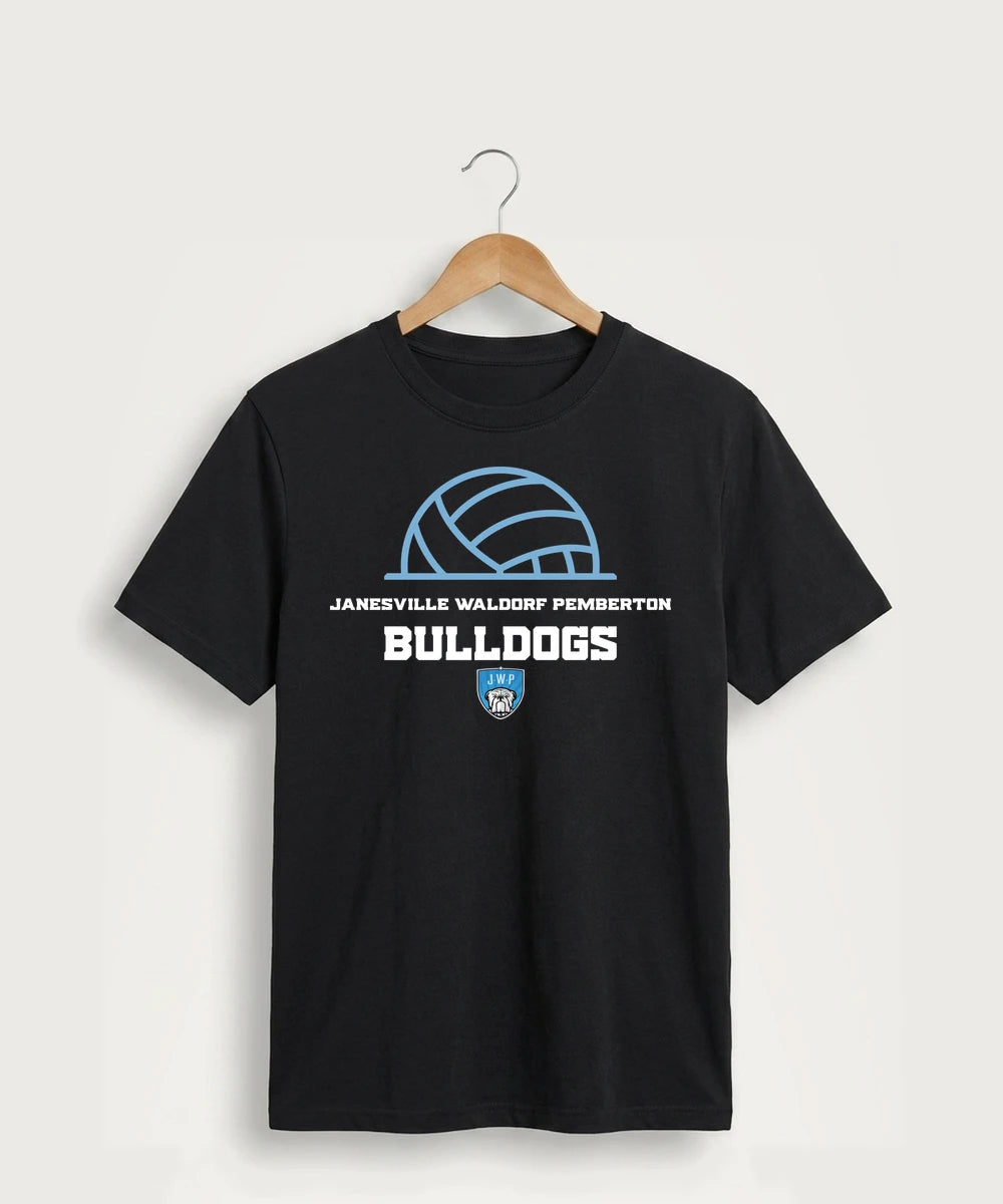 Janesville Waldorf Pemberton Volleyball (Girls) - Jet Black Port & Co Core Cotton Tee. PC54