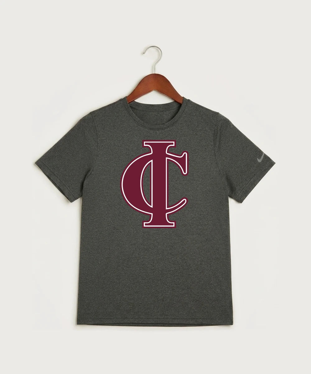 Crosby Ironton High School Football (Boys) - Dark Smoke Heather Nike Youth Swoosh Sleeve rLegend Tee NKDX8787