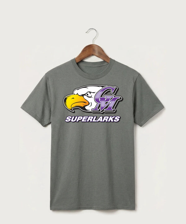 Grand Meadow Football - Medium Grey Port & Co Core Cotton Tee. PC54