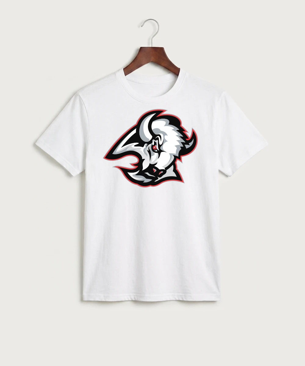 Buffalo High School Football (Boys) - White Port & Co Core Cotton Tee. PC54