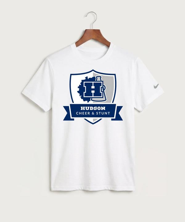 Hudson Cheer & Stunt - White Nike Swoosh Sleeve rLegend Tee NKDX8730