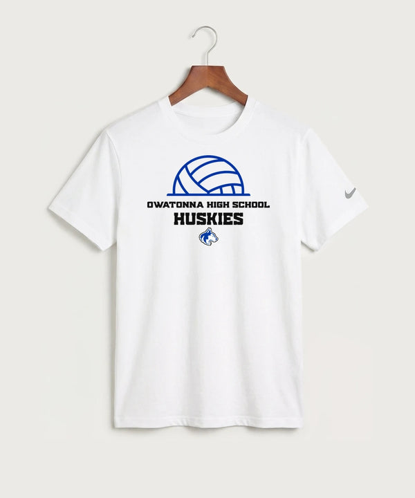 Owatonna High School Volleyball (Girls) - White Nike Swoosh Sleeve rLegend Tee NKDX8730