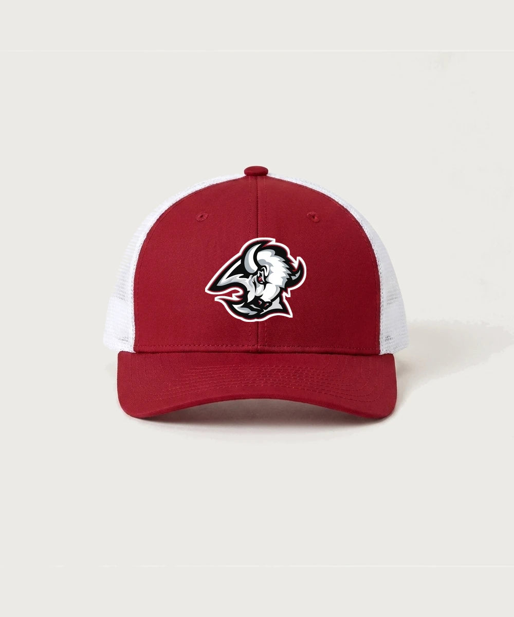 Buffalo High School Football (Boys) - Deep Red/ White Sport-Tek Club Trucker Cap STC46