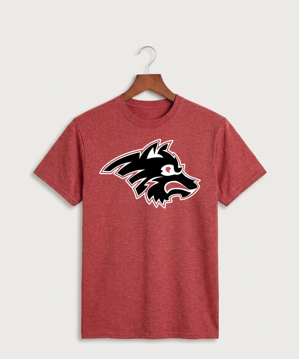 Milaca High School Football (Boys) - Heather Red Port & Co Core Cotton Tee. PC54